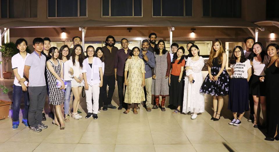 Prabhas, Rana Daggubati, SS Rajamouli at the Baahubali - The Beginning promotions in China.