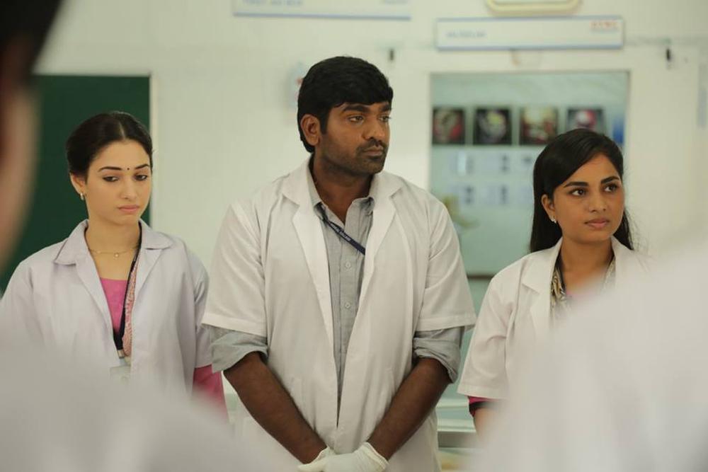  Vijay sethupathi, Tamannaah and Srushti Dange stills from Dharma Durai