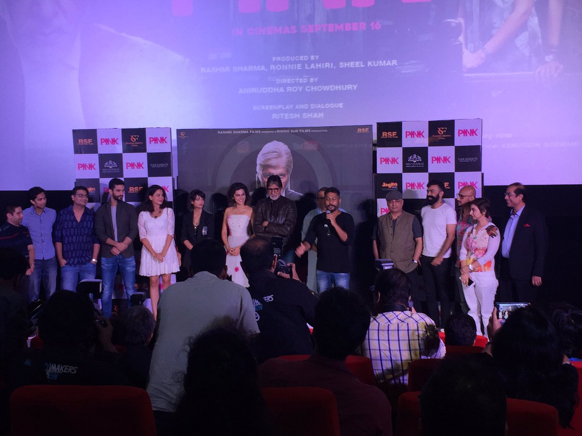 Amitabh Bachchan and Pink Team at Pink Trailer Launch
