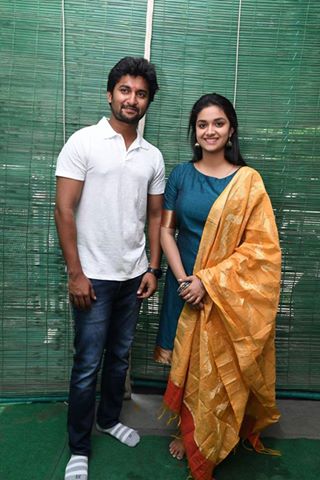 Actor Nani and Keerthy Suresh in Neenu Local Telugu Movie Pooja Stills