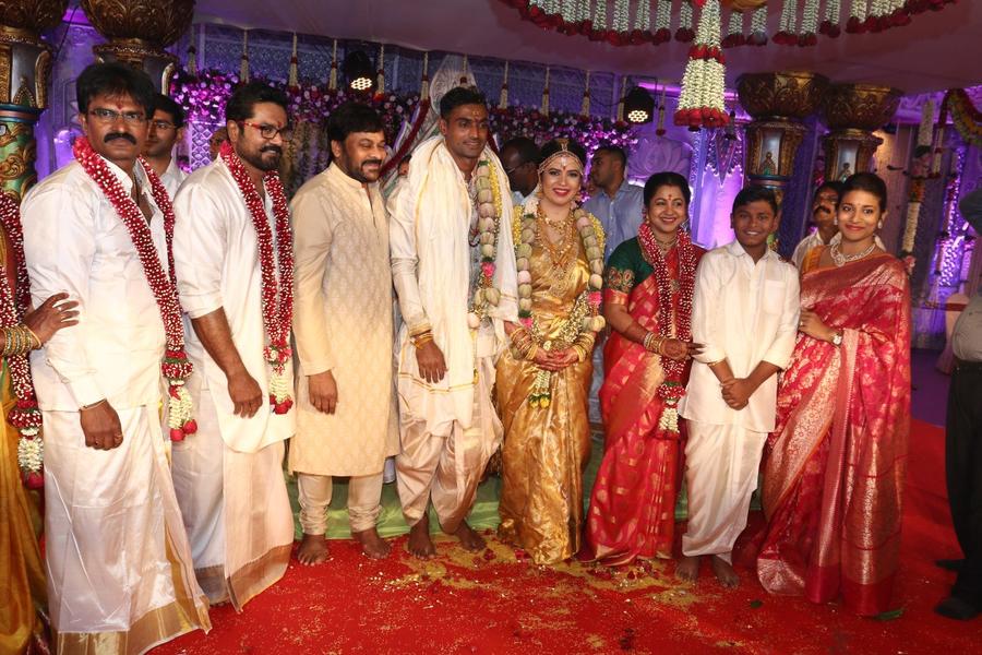 Actor Chiranjeevi at Actress Raadhika Sarathkumar's daughter Rayane Wedding