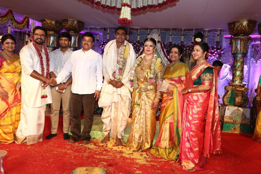Bhagyaraj & Poornima at actress Raadhika Sarathkumar's daughter Rayane Wedding