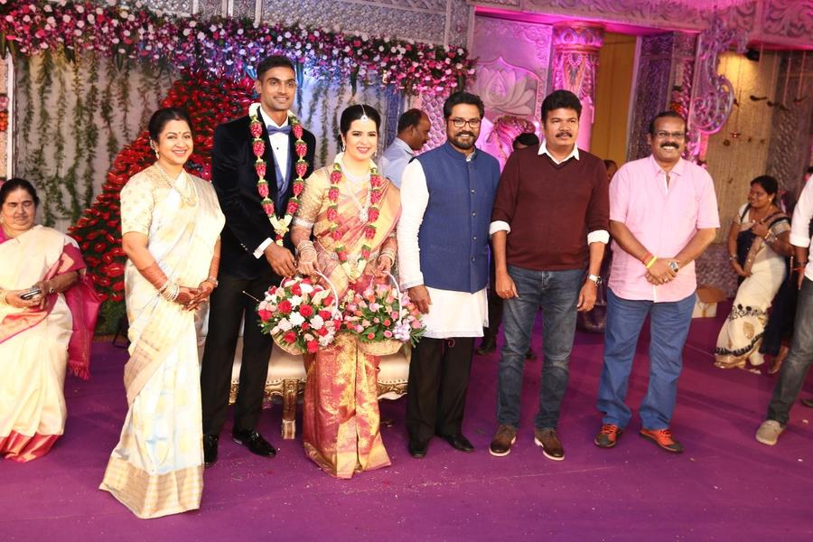 Rayane and Cricketer Abhimanyu Mithun Weeding Stills -  Shankar, Sarath kumar, Raadhika Sarathkumar