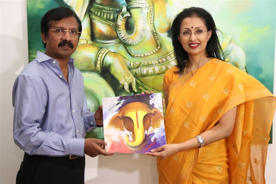 The participants of Ganesh 365 art exhibition were honoured by Gautami
