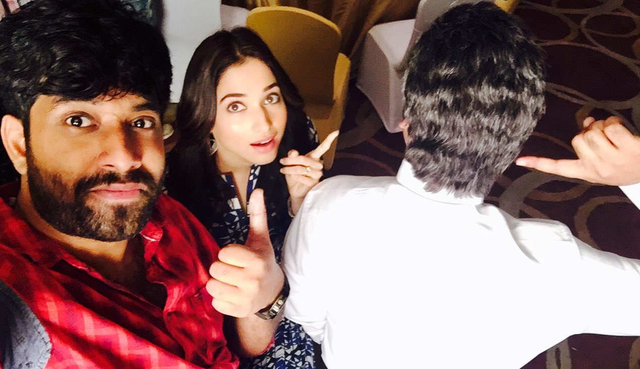 Tamannaah, Director Adhik Ravichandran, Silambarasan at Anbanavan Asarathavan Adangathavan Movie Sets