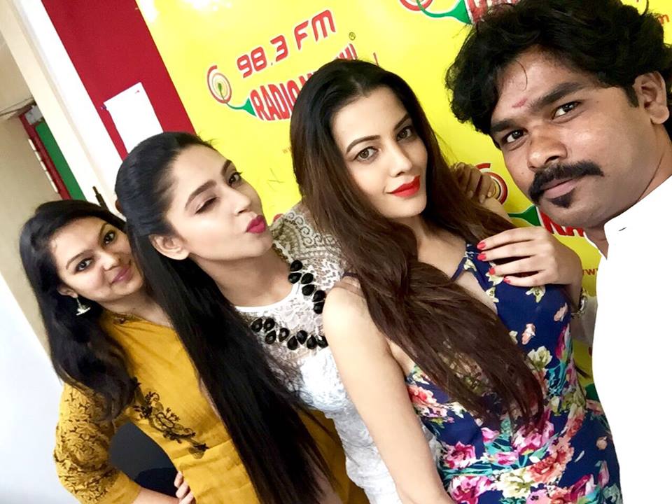 Diksha Panth, Angana Roy and dir Mohana Prasad at Radio Mirchi FM For Chal Chal Gurram‬ Movie Promotion