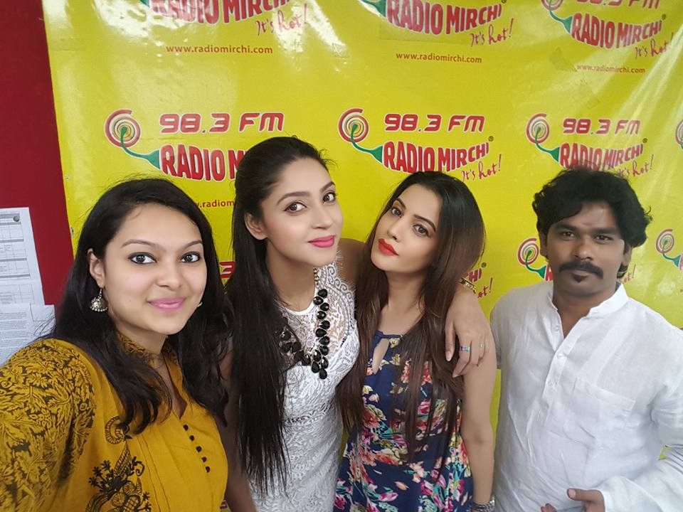 Diksha Panth, Angana Roy and dir Mohana Prasad at Radio Mirchi FM For Chal Chal Gurram‬ Movie Promotion