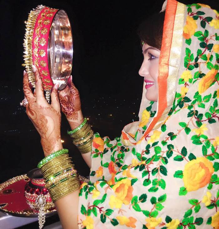 Karan Mehra's wife Nisha Rawal celebrates Karwa Chauth