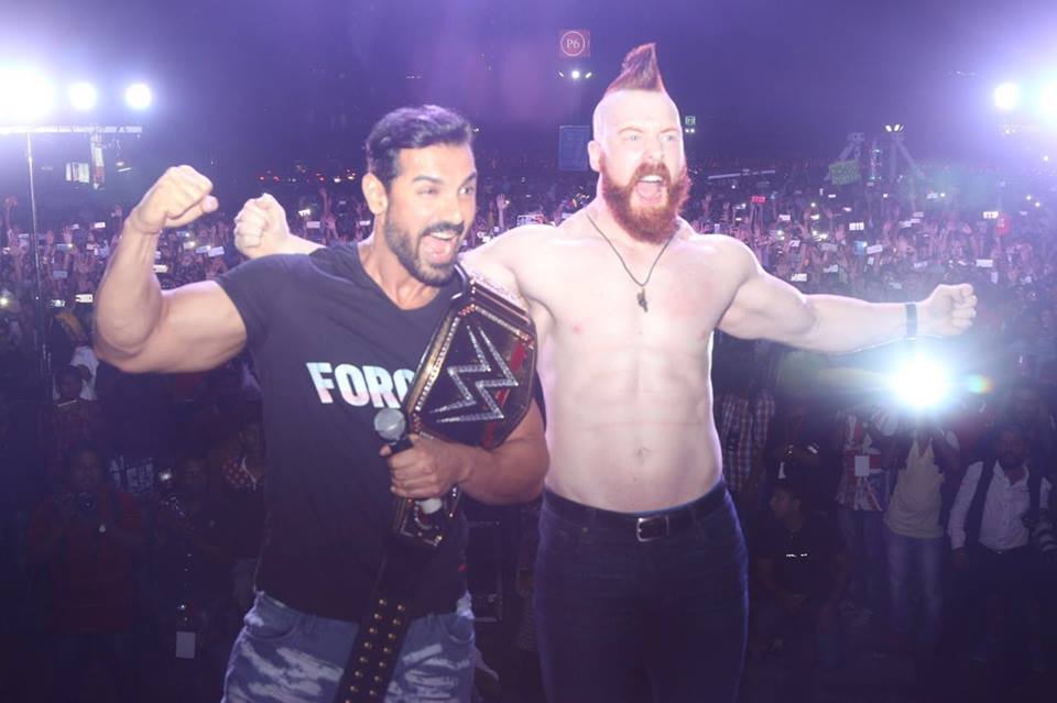 WWE Wrestler Sheamus and Actor John Abraham At Force 2 Promotion event