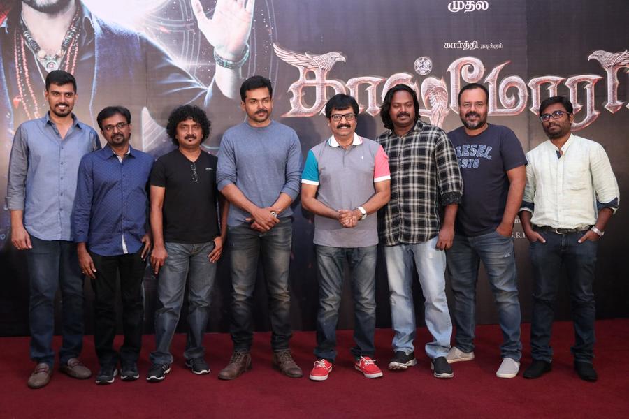Kaashmora Movie Press Meet Stills - Karthi, Director Gokul, Vivek, Editor V. J. Sabu Joseph, Cinematographer Om Prakash