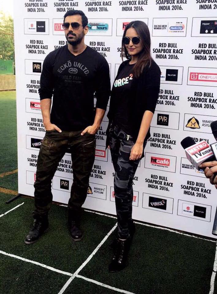 Force 2 Promotion : John Abraham, Sonakshi Sinha attend the annual Red Bull Soapbox Race