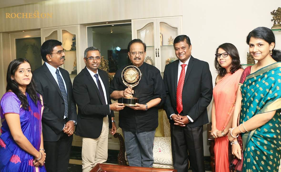 Rocheston Accreditation Institute, New York has presented the glorious Atlas Trophy to legendary singer S.P Balasubramanyam