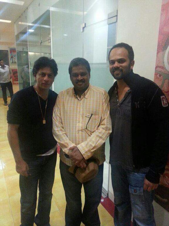Director K. Subhash with Shahrukh Khan, Rohit Shetty