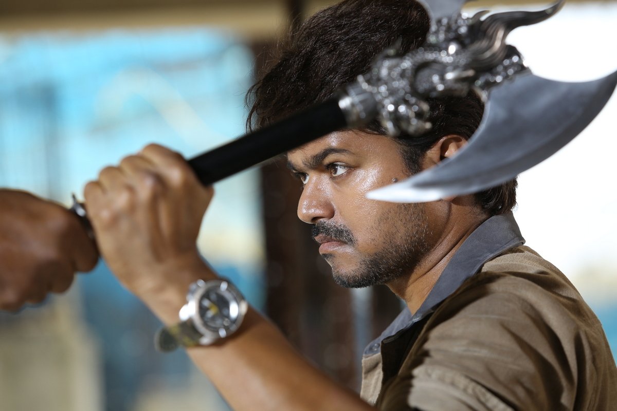 Vijay still from in Bairavaa Movie