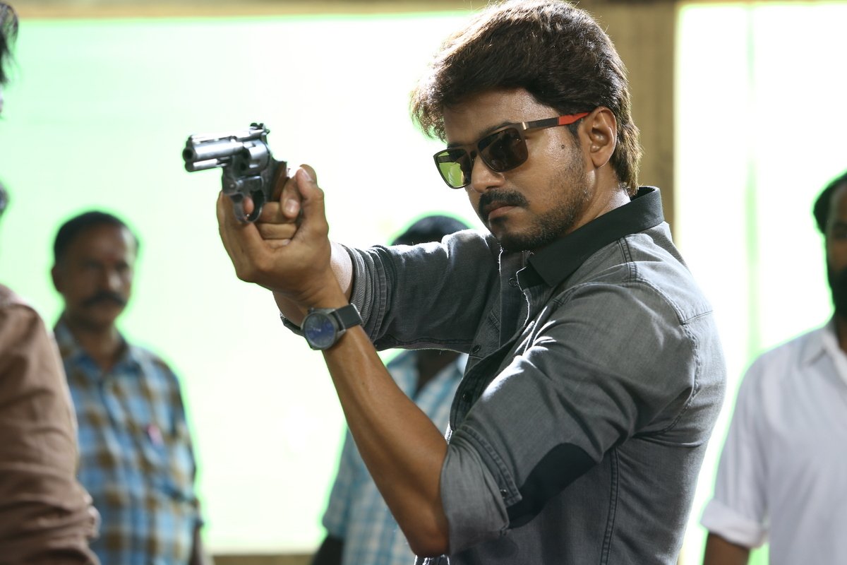 Vijay still from in Bairavaa Movie