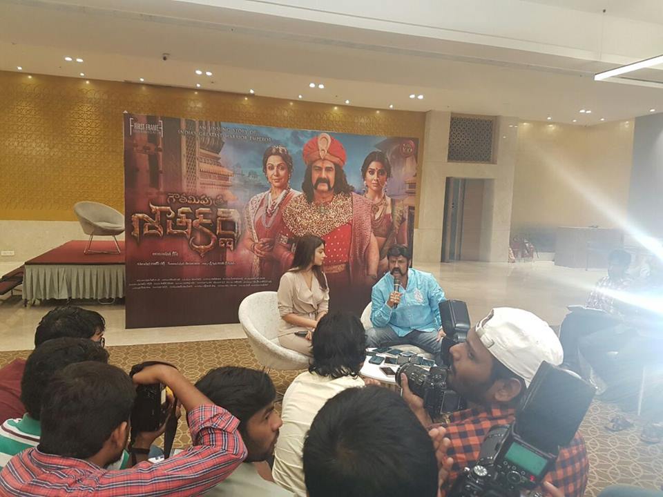 Nandamuri Balakrishna & Shriya Saran during the media interaction of film Gautamiputra Satakarni