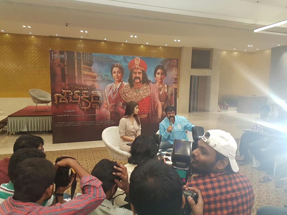 Nandamuri Balakrishna & Shriya Saran during the media interaction of film Gautamiputra Satakarni