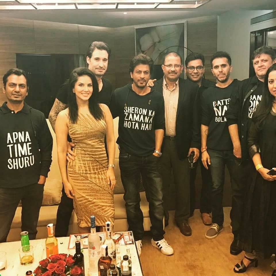 Shah Rukh Khan, Sunny Leone, Nawazuddin Siddiqui, Rahul Dholakia At Raees Success Party