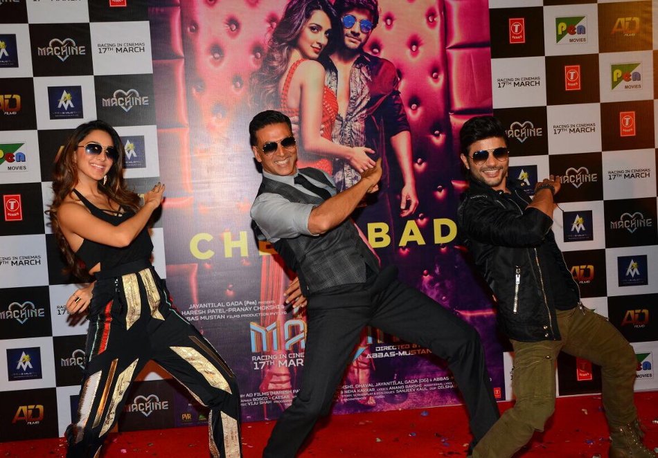 Akshay Kumar, Mustafa and Kiara Advani at the song launch of Tu Cheez Badi Hai Mast Mast