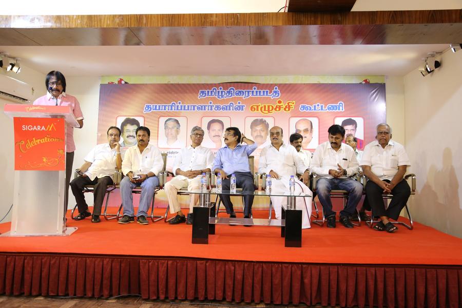 Tamil Film Producer Council Election Manifesto Of Ezhuchi Ani and Press Meet Stills | Director A L Alagappan, Director S A Chandrasekhar, Chitra Lakshmanan 