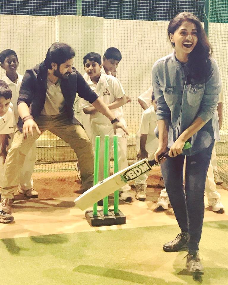 Sunaina and Chethan Cheenu At the one year anniversary of Sujeet's cricket Academy