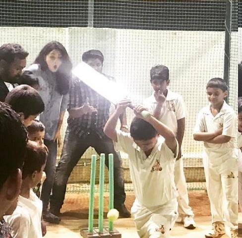 Sunaina and Chethan Cheenu At the one year anniversary of Sujeet's cricket Academy