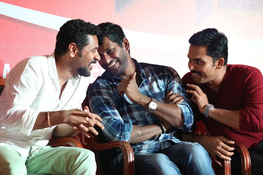 Karuppu Raja Vella Raja Movie Launch Stills | Karthi, Vishal, Director Prabhu Deva