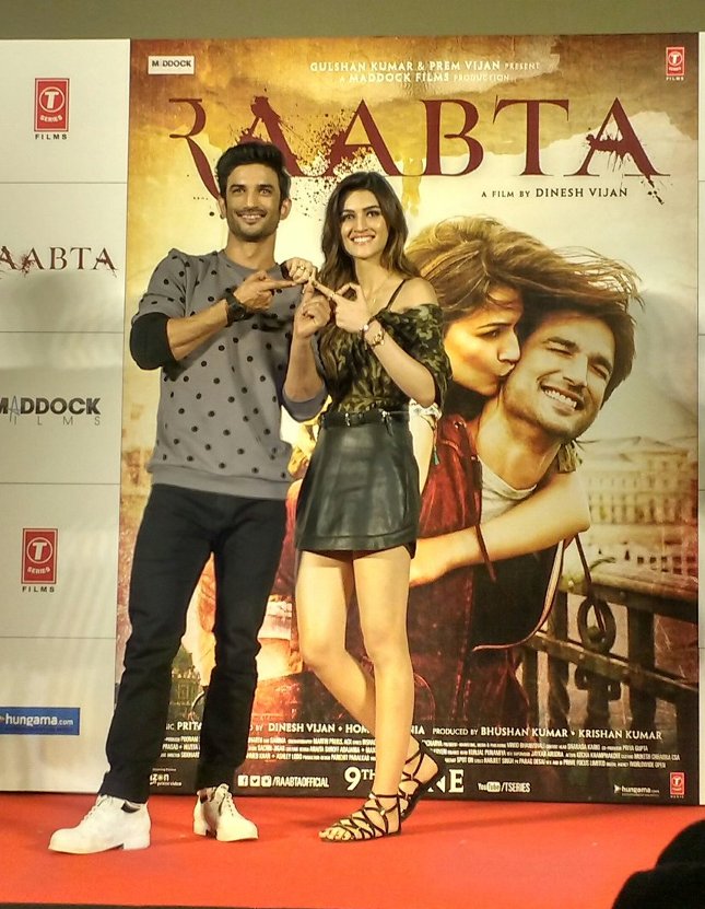 Sushant Singh Rajput and Kriti Sanon at the Raabta Trailer Launch