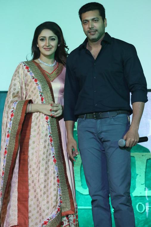 Jayam Ravi, Sayyeshaa Saigal at Vanamagan Audio Launch