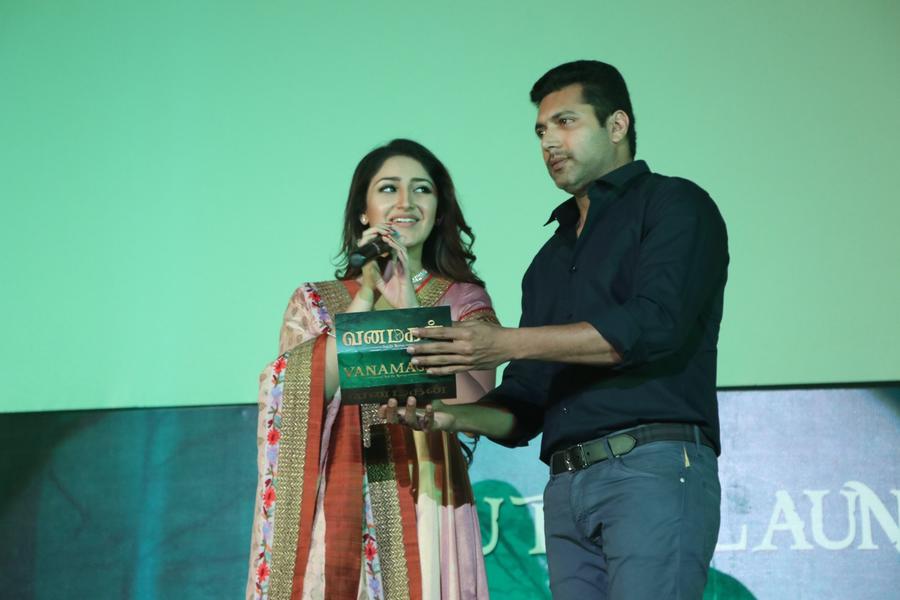 Jayam Ravi, Sayyeshaa Saigal at Vanamagan Audio Launch