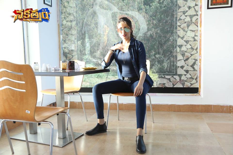 Pragya Jaiswal on the sets of Nakshatram Movie