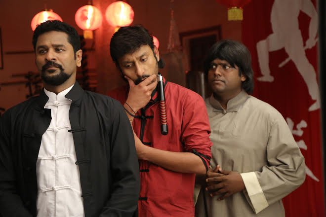 New stills of Prabhu Deva, Ashvin Raja and RJ Balaji from Yung Mung Sung movie