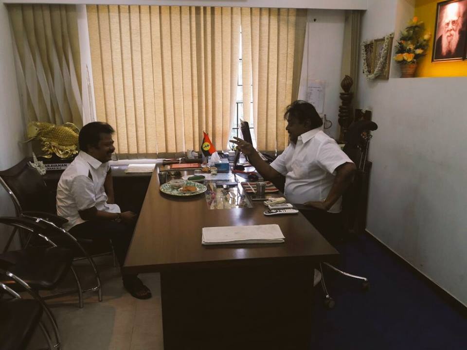 A visitor today to Vijayakanth’s Office