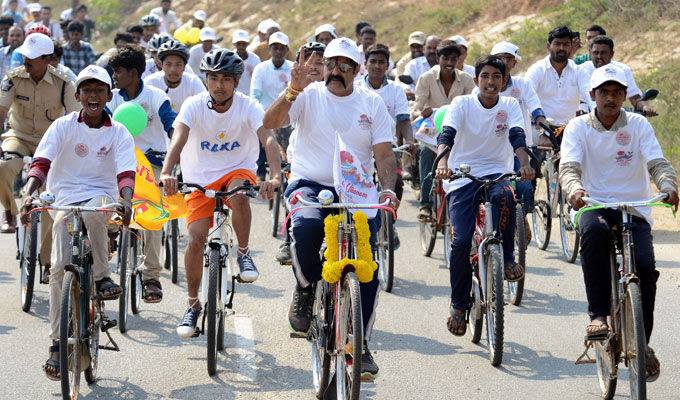 Balakrishna Participates In Cycle Rally Photos.