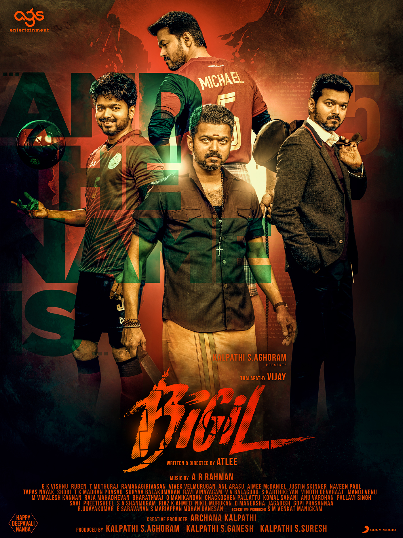 Thalapathy Vijay's BIGIL Posters.Thalapathy Vijay's BIGIL Posters.