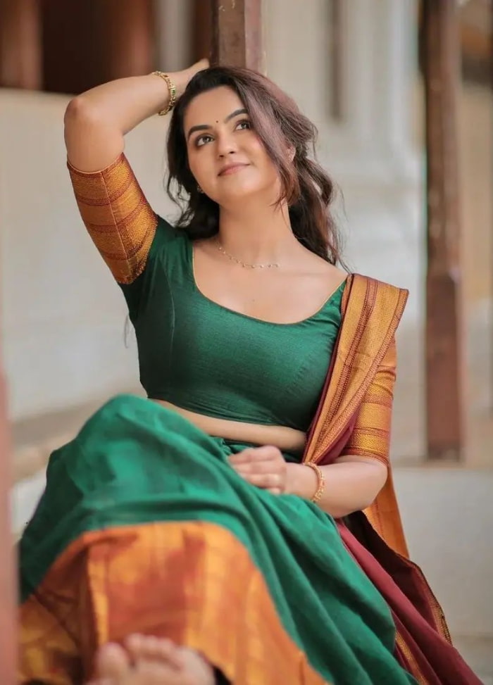  \"Explore a stunning collection of photographs featuring the enchanting Chaitra Reddy, exuding timeless elegance and beauty. From captivating poses to graceful moments, witness the allure of Chaitra Reddy in this mesmerizing stills compilation. Don't miss out on these trending snapshots that perfectly capture her charm and grace.  #ChaitraReddy #ElegantBeauty #StunningPhotoshoot #TimelessGrace\"