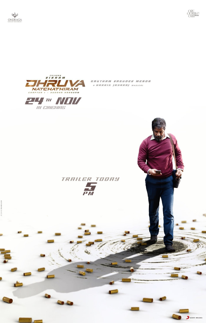 Dhruva Natchathiram Trailer to Premiere Today at 5 PM!