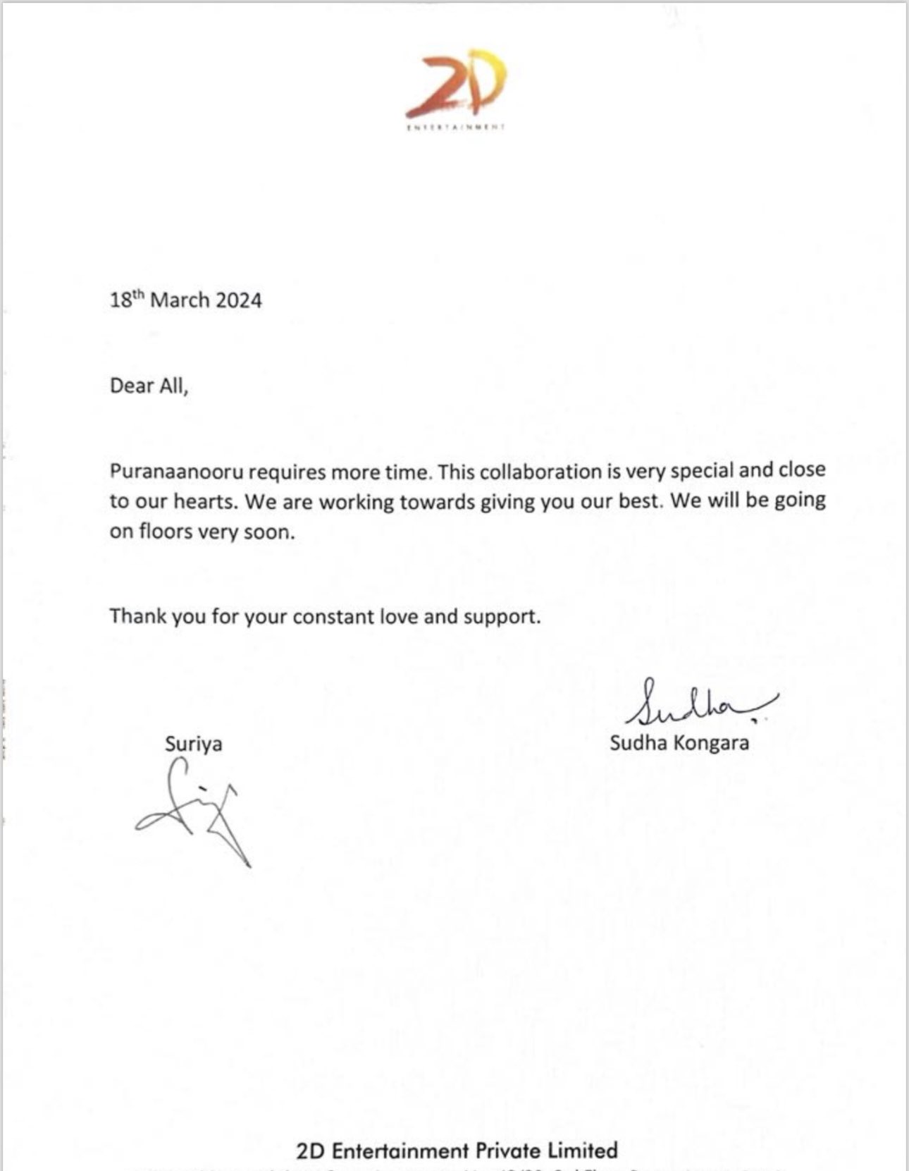 New Movie by Suriya and Sudha Kongara, \"Puranaanooru,\" Will Start Filming Soon