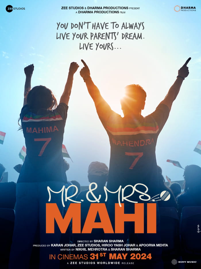 Poster of \"Mr. and Mrs. Mahi,\" starring Rajkummar Rao and Janhvi Kapoor, has been revealed.