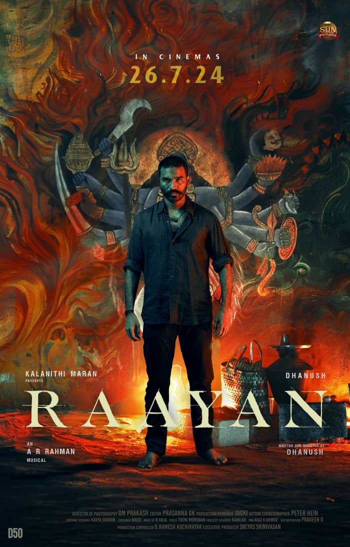 New Release Date Announced for Dhanush Movie \"Raayan\"