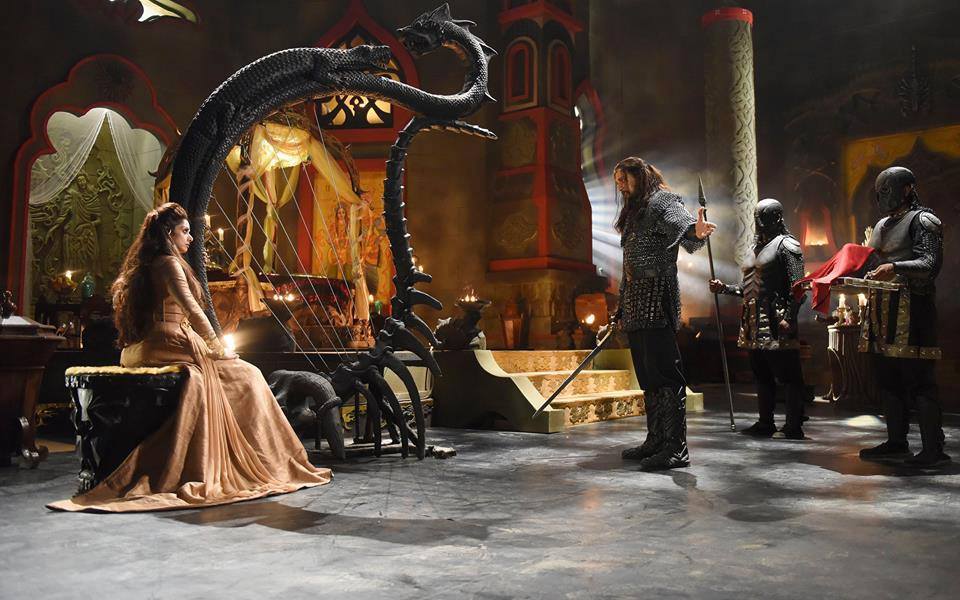 Sridevi and Sudeep Stills from Puli Movie